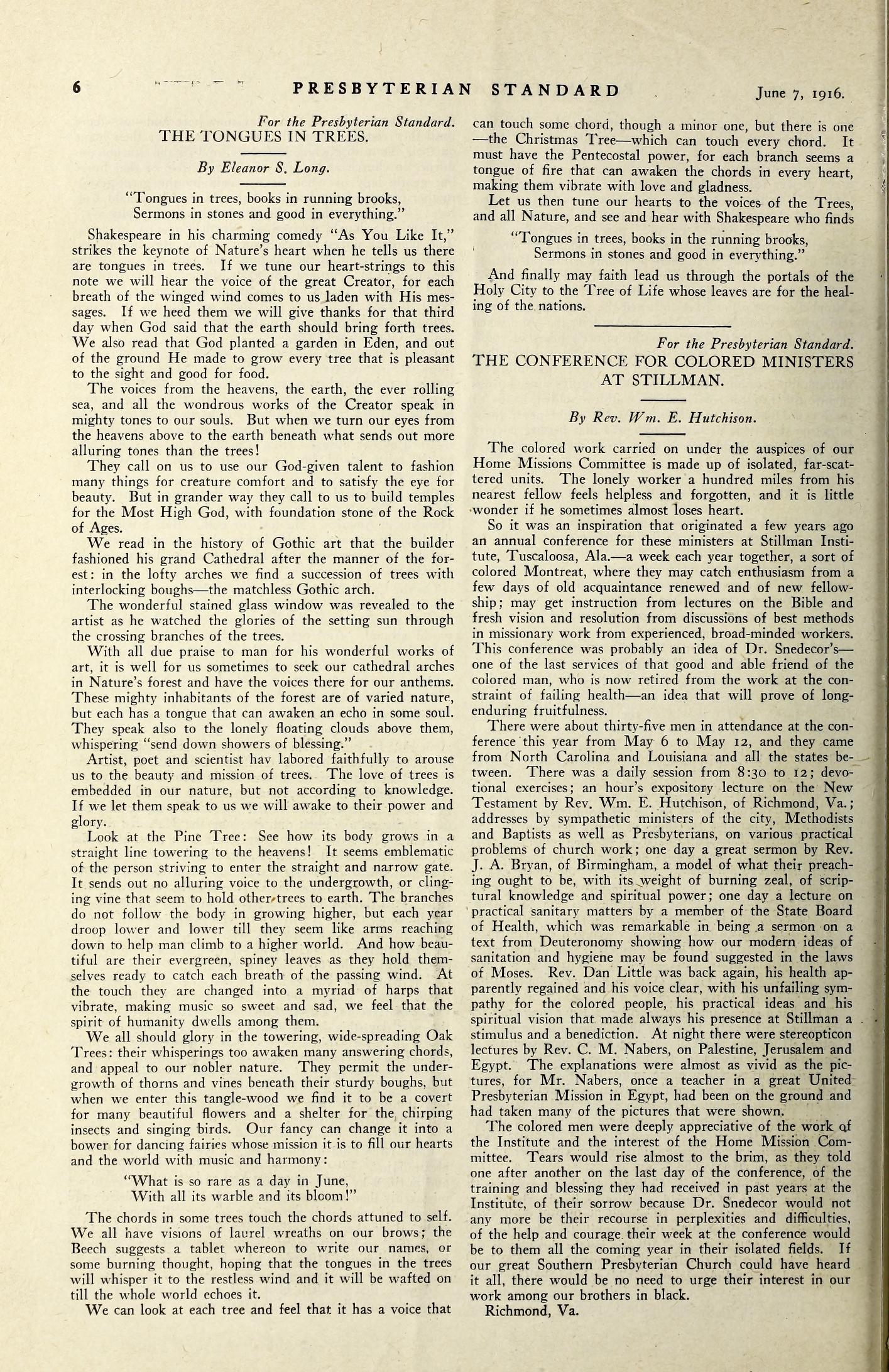 The Conference for Colored Ministers At Stillman Institute